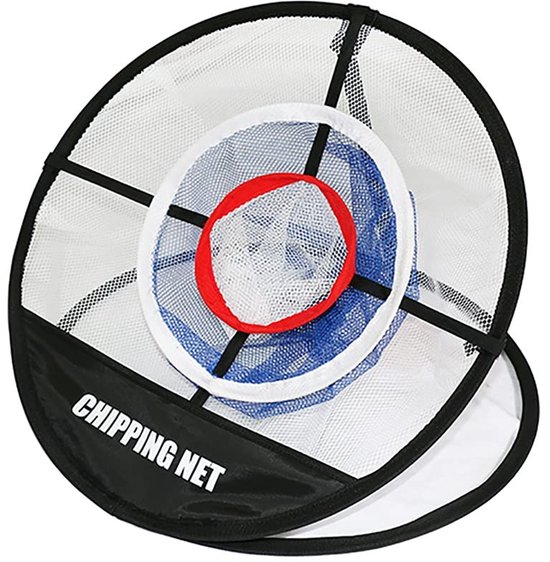 VLEMICO- Golfnet Opvouwbaar - Golf Chippingnet - Pop Up Oefennet - Binnen/Buiten Gebruik - Drie Doelen - Scheurbestendig