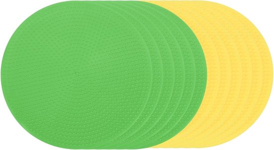 Vloermarkeringen - Sportstippen - Behendigheidstraining - Antislip ontwerp - 10 cm 12 stuks - Geel Groen