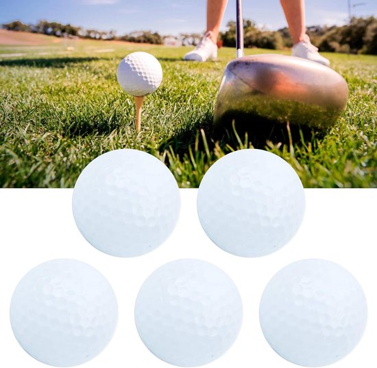 Vlot drijvende golfballen voor indoor en outdoor training, 5 stuks synthetisch rubber, ideaal voor oefening en precisie