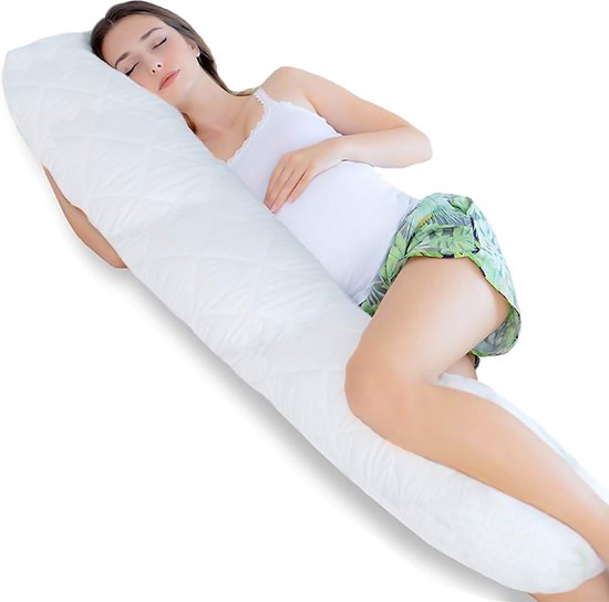 Voedingskussens - Lichaamskussens - Ondersteuningskussens - Zwangerschapskussen - 45 x 140 cm - Wit - Body Pillow - Zwangerschapskussen - Lichaamskussen - Voedingskussen - Zijslaapkussen - Sluimerrol - Afneembaar hoes premium body pillow van Litollo
