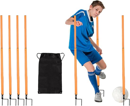Voetbal Agility Polen - Trainingsstokken Snelheid - Sport Training - Verstelbaar Gespontwerp - 160 cm - Zwart