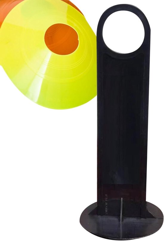 Voetbal Kegel Houder - Disc Organizer - Training Organiseren - Sterk PP Materiaal - 19.05 cm - Zwart