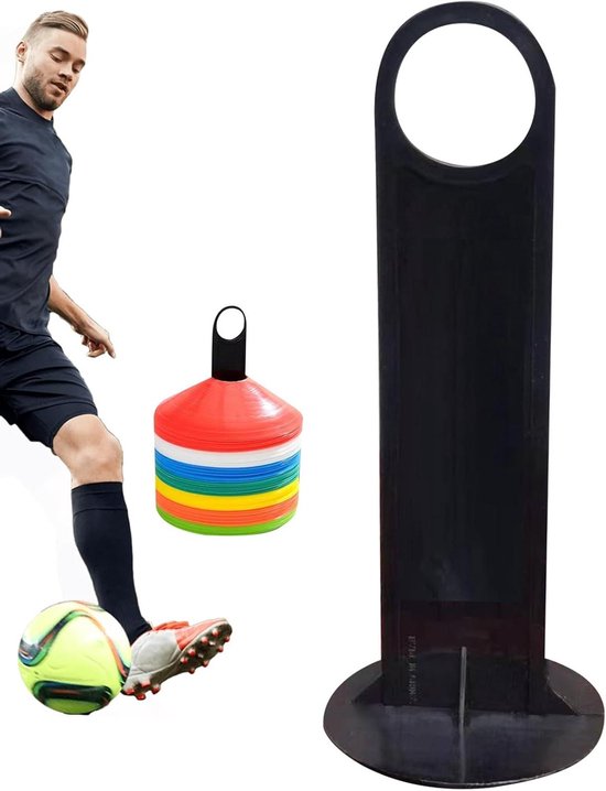 Voetbal Kegel Houder - Training Kegels - Sport Training - Robuust PP Materiaal - 19 cm - Zwart