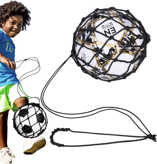 Voetbal Kicktrainer - Bal Trainer - Voetbalvaardigheden Verbeteren - Lichtgewicht Draagbaar - 110 cm Lengte - Zwart