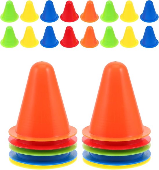 Voetbal Marker Kegels - Trainingskegels Obstakels - Sport Training - Anti-Tip Design - 30 Stuks - Diverse Kleuren