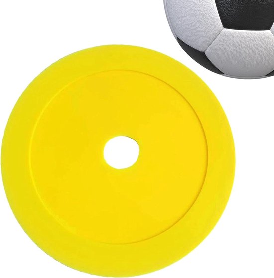 Voetbal markering schijven - Trainingsmatten sport - Team training - Duurzaam TPE materiaal - 16x16 cm - Geel