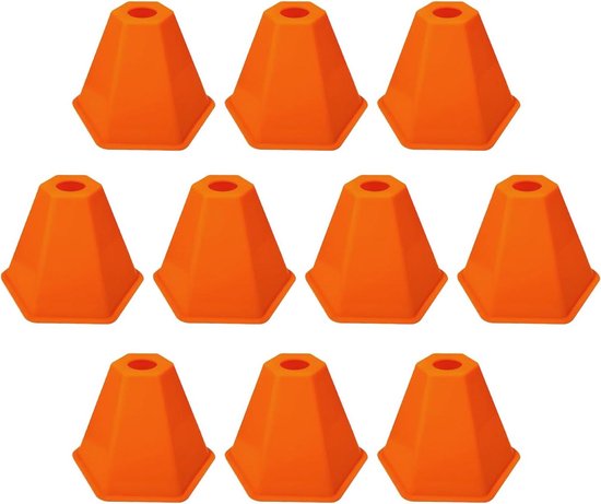 Voetbal Pionnen - Trainingspionnen Set - Behendigheidstraining Buiten - Hoge Zichtbaarheid - 10 Stuks - Oranje