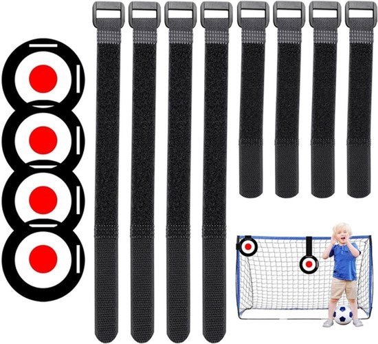 Voetbal Target Schijven - Trainingsschijven - Behendigheidstraining Verbeteren - Verstelbare Tape - 4 Stuks - Meerkleurig