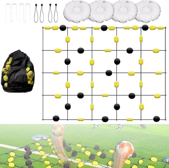 Voetbal Trainer - Keeper Oefenmateriaal - Reflex Training - Variabele Bal Afkaatsing - 2x1.6m - Zwart