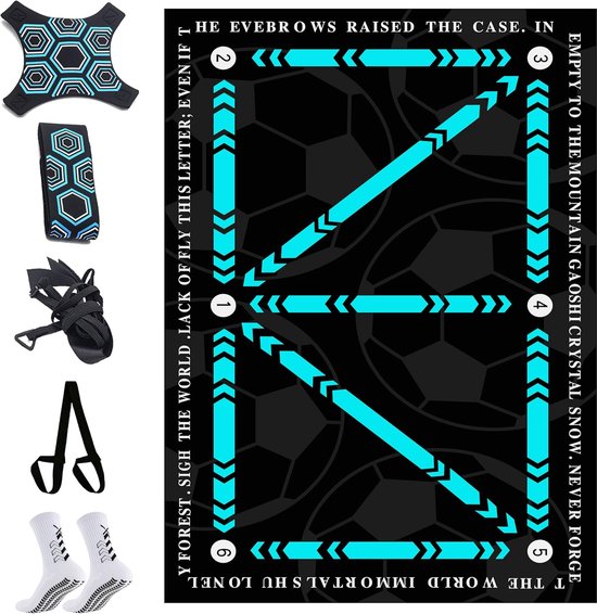 Voetbal Training Mat - Voetstap Mat - Voetwerk Verbeteren - Dikke Zachte Ondergrond - 60 cm - Turquoise