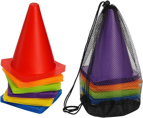 Voetbal Trainings Kegels - Markeer Schijven - Agility Training - Stabiel Vierkant Ontwerp - 10 Stuks - Rood