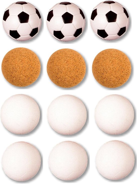 Voetbal trainingsballen - Oefenballen set - Voetbaltraining verbeteren - 4 soorten met unieke eigenschappen - 12 stuks - Wit bruin zwart