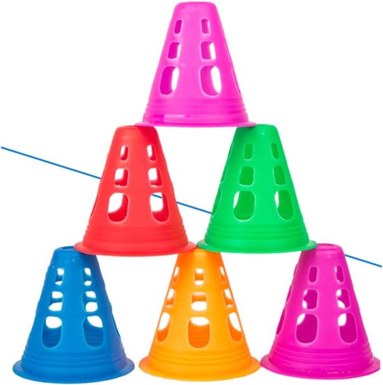 Voetbal Trainingscones - Sport Pylonnen - Sport Training - Niet Breekbaar Materiaal - 10 Stuks - Diverse Kleuren