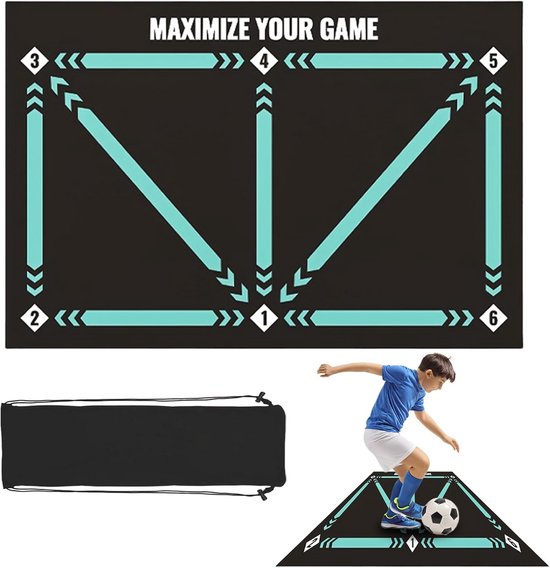Voetbal Trainingsmat 60x90 cm Groen met Opbergtas van Merkloos