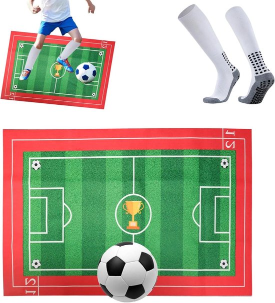 Voetbal Trainingsmat - Antislip Mat - Voetbaltraining Verbeteren - Schokabsorberend Ontwerp - 60 x 90 cm - Groen