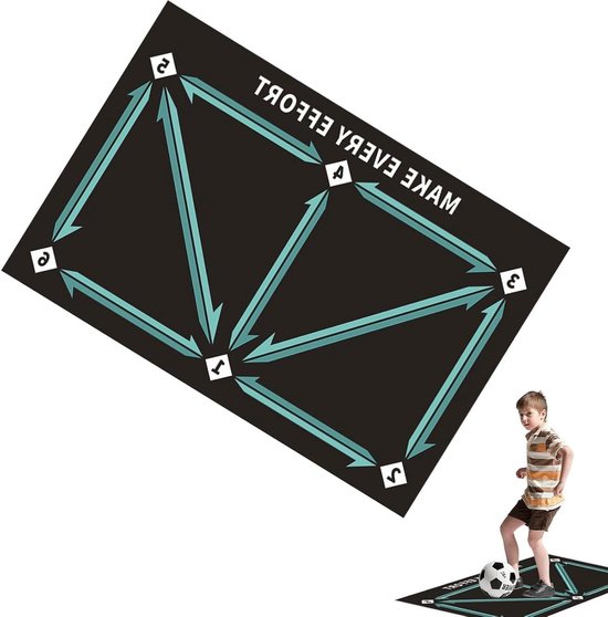 Voetbal Trainingsmat - Dribbel Hulpmiddel - Balvaardigheid Verbeteren - Antislip Ontwerp - 90 x 60 cm - Groen