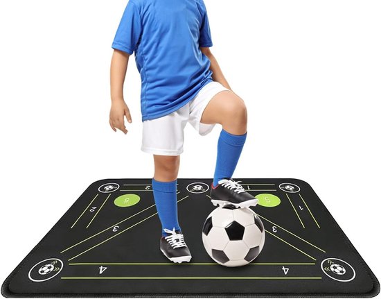 Voetbal Trainingsmat - Oefenmat Balcontrole - Technische Vaardigheden Verbeteren - Antislip Stabiliteit - 50 x 80 cm - Grijs