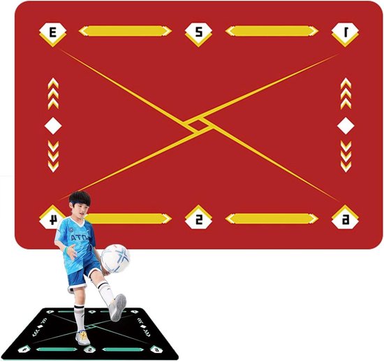 Voetbal Trainingsmat - Voetbal Oefenmat - Verbeter Voetbal Skills - Antislip & Stille Uitrusting - 90x60cm - Grijs