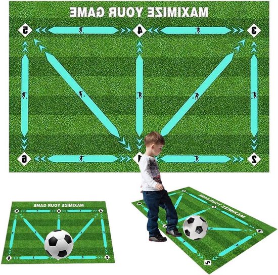 Voetbal Trainingsmat - Voetbal Vaardigheden - Balcontrole Verbeteren - Antislip & Geruisloos - 90 x 60 cm - Groen