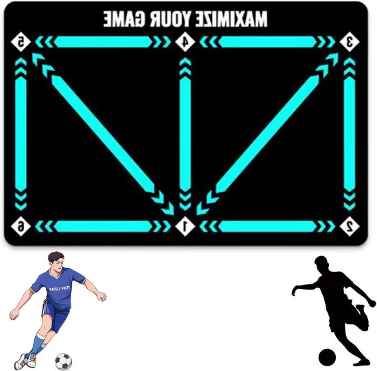 Voetbal Trainingsmat - Voetbaloefenmat - Balcontrole Verbeteren - Antislip Schokabsorberend - 80x120 cm - Aqua