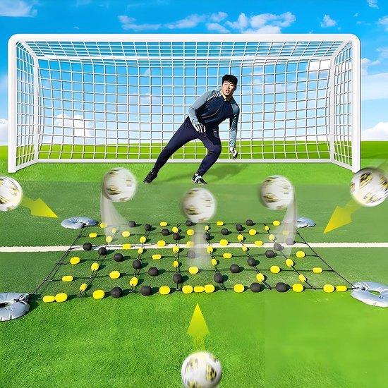 Voetbal Trainingsmateriaal - Keeper Trainer - Wendbaarheid Verbeteren - Meerdere Brekingshoeken - 2m x 1.6m - Zwart