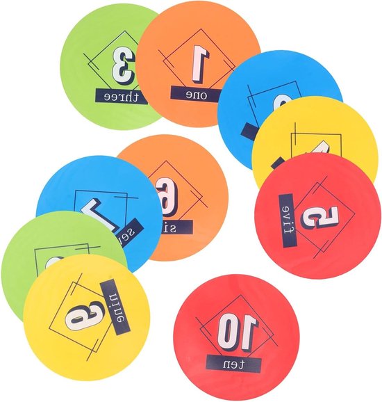 Voetbal Trainingsmatten - Oefen Cirkels Markers - Agility Training - Genummerd 1-10 - 23x23x0.2 cm - Diverse Kleuren