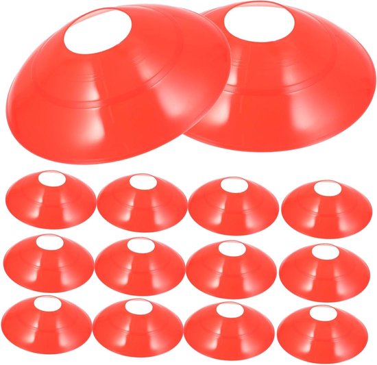 Voetbal Trainingspionnen - Markeerpionnen Oefenpionnen - Sporttraining Organiseren - Hoge Zichtbaarheid - 20 stuks 18.5 cm - Rood