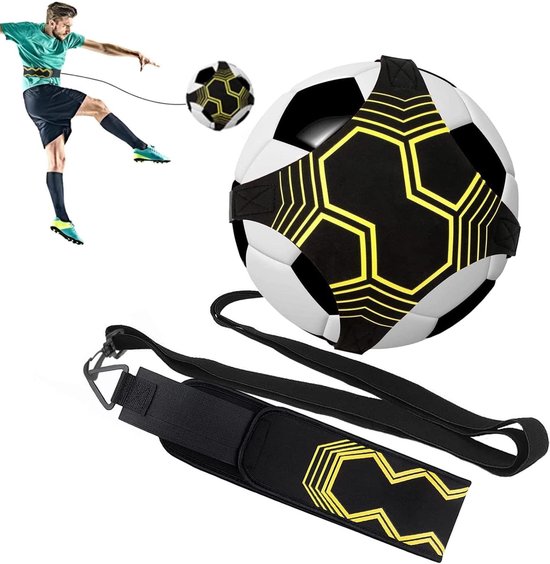 Voetbal Trainingsset - Balcontrole Trainer - Vaardigheden Verbeteren - Verstelbaar Elastisch Touw - Ballen 3 4 5 - Zwart