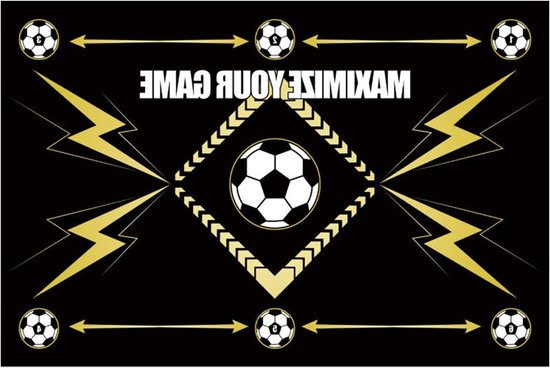 Voetbal Vaardigheidsmat - Training Oefenmat - Balvaardigheid Verbeteren - Antislip Stille Afwerking - 42 x 6.4 cm - Zwart
