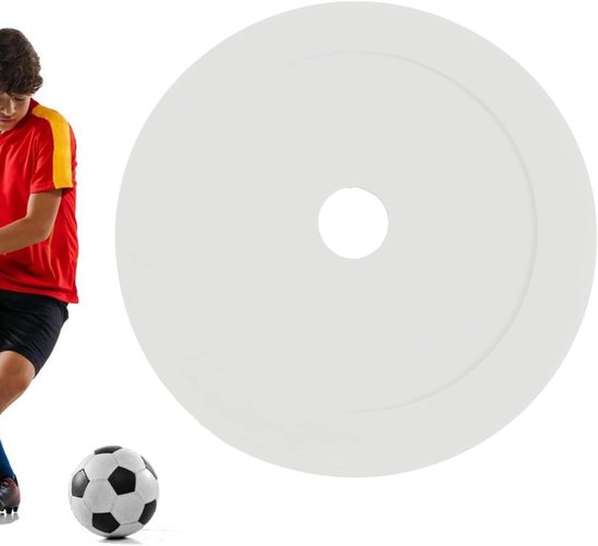 Voetbal Veldmarkeringen - Platte Pionnen - Sport Training - Opvallende Kleuren - 15 cm - Wit