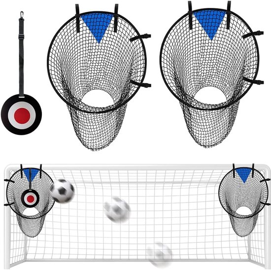 Voetbaldoelnet 45 x 60 cm - Bovenste container - Dempend ontwerp - Verbeter schietnauwkeurigheid - ShopVlot
