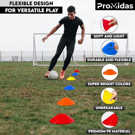Voetbalkegels Set voor Training - Flexibel en Zwaar - Inclusief Opberghoes