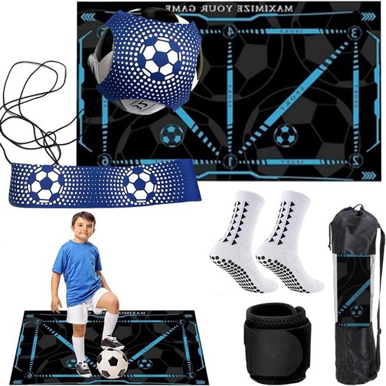 Voetbalmat - Trainingsmat Voetbal - Balcontrole Trainen - Antislip en Stil - 90 x 60 cm - Zwart