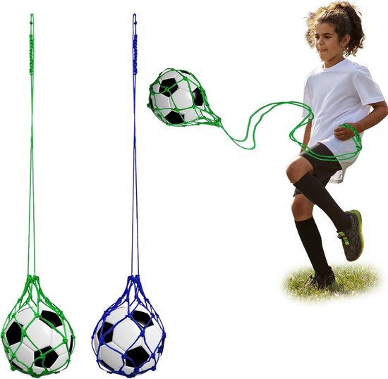 Voetbalnetting voor Solo Training - 2-delige Verstelbare Voetbaltrainer voor Kinderen en Volwassenen van Merkloos