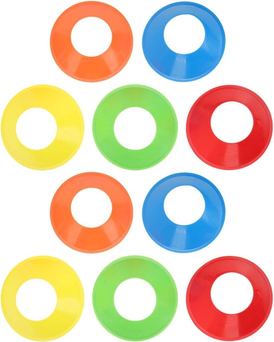 Voetbalschijfkegels - Trainingskegels Markering kegels - Sporttraining Verbeteren - Flexibel en onbreekbaar - 10 stuks 19.5 cm - Helder