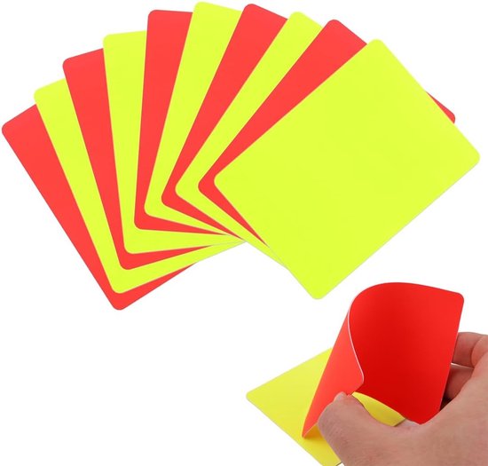 Voetbalscoreboeken voor coaches - set van 10 pvc-scheidsrechtenkaarten - 5 rood en 5 geel - ideaal voor wedstrijden - SnelShoppen