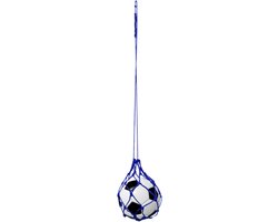 Voetbaltrainer Elastisch - Oefennet Voetbal - Balcontrole Verbeteren - Versterkte Nylon Constructie - Verstelbare Riem - Blauw