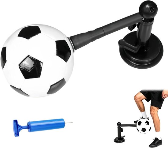 Voetbaltrainer - Schottrainer Solo - Balcontrole Verbeteren - 360 Graden Draaibaar - One Size - Zwart