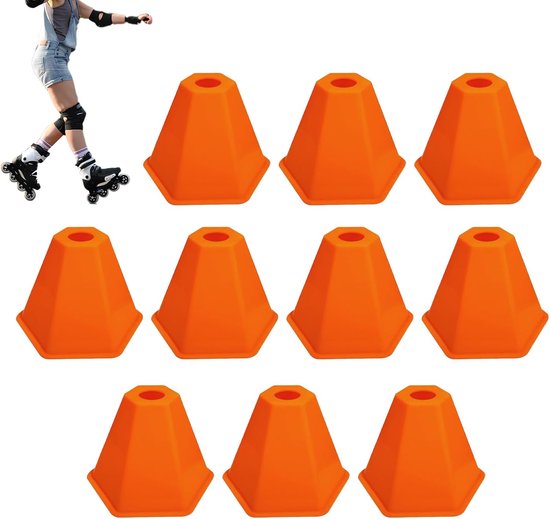 Voetbaltrainingskegels Set - Wendbaarheidsmarkeringen Sport - Sportieve Vaardigheden Verbeteren - Hoge Zichtbaarheid Ontwerp - 10 Stuks - Meerkleurig