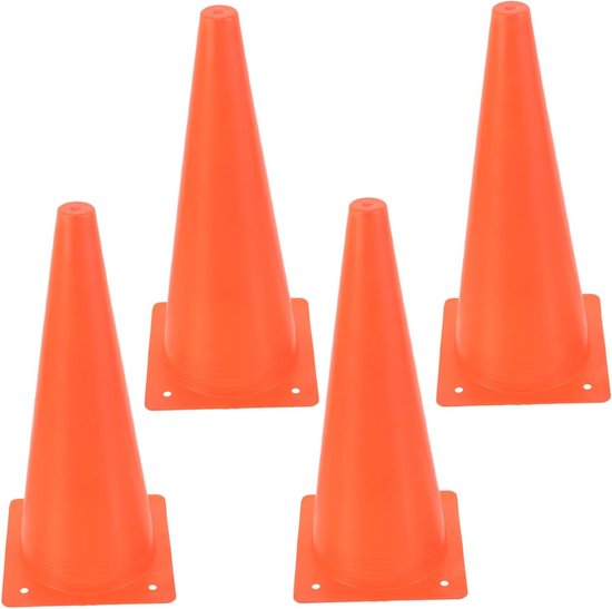 Voetbaltrainingskegels - Sportkegels Verkeerskegels - Sporttraining Verbeteren - Duurzaam Valbestendig Materiaal - 32cm Hoogte 13.8cm - Oranje
