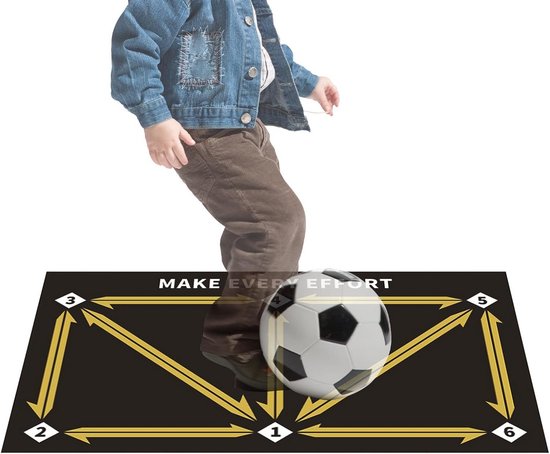 Voetbaltrainingsmat - Balcontrole oefenen - Vaardigheden Verbeteren - Antislip Schokdempend - 60 x 90 cm - Geel