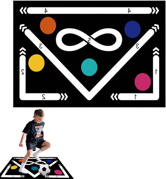 Voetbaltrainingsmat - Dribbel oefenmat - Balvaardigheid trainen - Antislip en stil - 60 x 90 cm - Meerdere kleuren