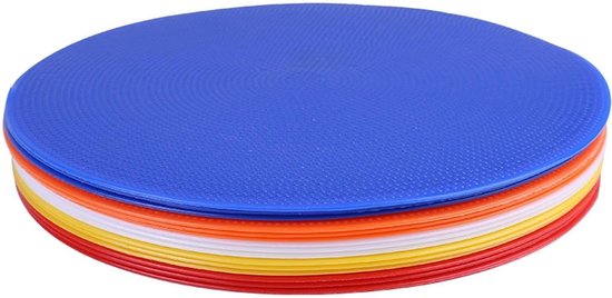 Voetbaltrainingsschijven - Markeerplaten Oefenhoedjes - Sportvaardigheden Verbeteren - Antislip PVC Materiaal - 20 cm diameter - Meerdere kleuren