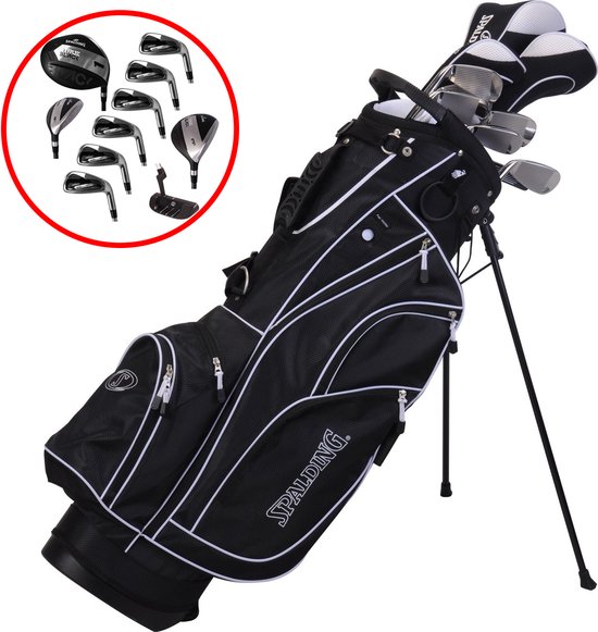 Volledige-Golfset-Spalding-True Black-Heren-Staal-Rechtshandig