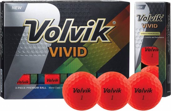 Volvik - Vivid golfbal - 12 pack - rood van Volvik