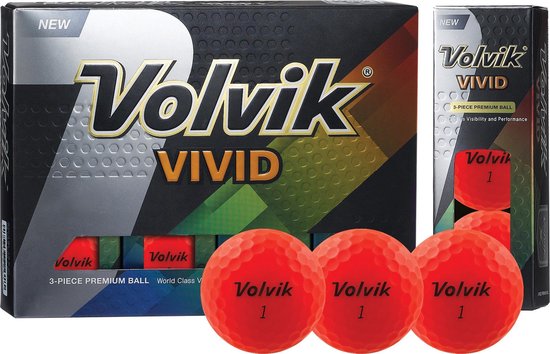Volvik Vivid Golfballen - Dozijn / 12 stuks - Rood