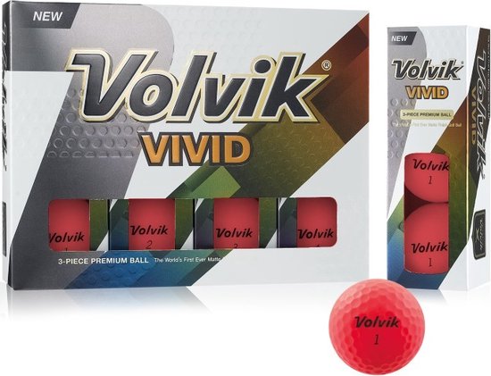 Volvik VIVID matte roze golfballen 12 stuks van Merkloos