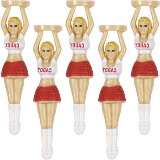 Vrolijke Golf Tees voor Dames - 5 Stuks van 75mm - Ideaal voor Golftraining, Cadeau voor Vrijgezellenfeest en Sportaccessoires