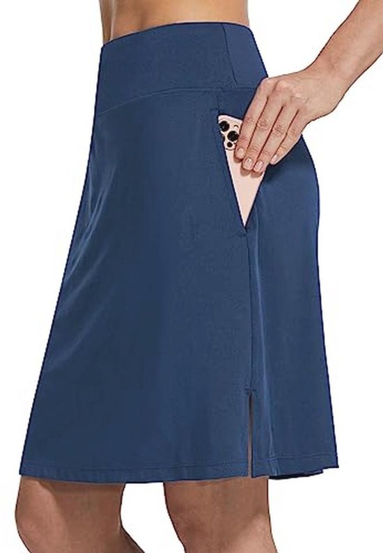 Vrouwen Golfrok 20 inch - Lange Tennisbroek met Zipper Zak en UV Bescherming