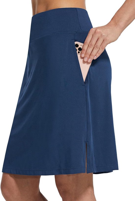 Vrouwen Golfrok 20 inch - Lange Tennisbroek met Zipper Zak en UV Bescherming